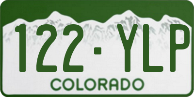 CO license plate 122YLP