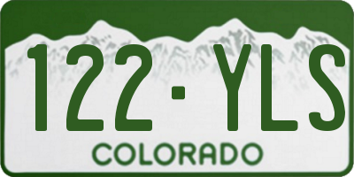 CO license plate 122YLS