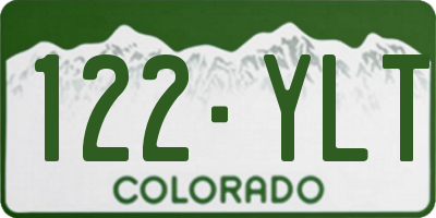 CO license plate 122YLT