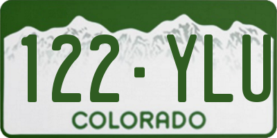 CO license plate 122YLU