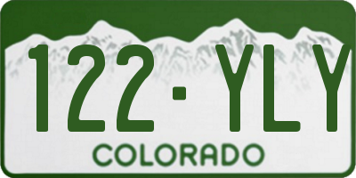 CO license plate 122YLY