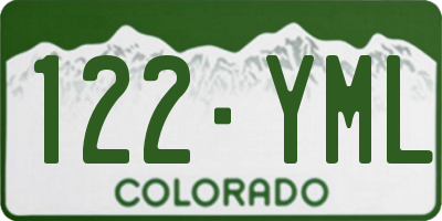 CO license plate 122YML