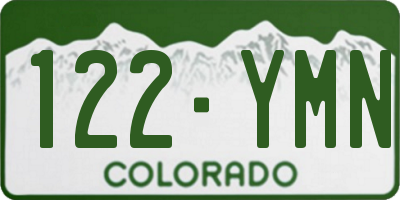 CO license plate 122YMN