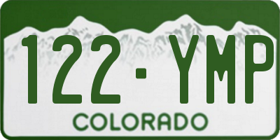 CO license plate 122YMP