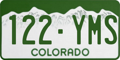 CO license plate 122YMS