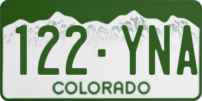 CO license plate 122YNA