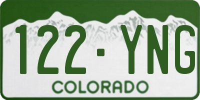 CO license plate 122YNG