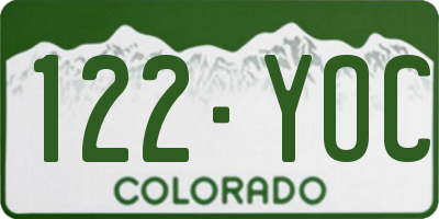 CO license plate 122YOC