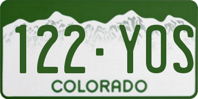 CO license plate 122YOS