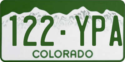 CO license plate 122YPA