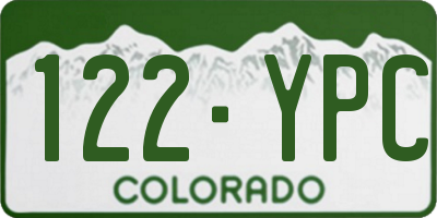 CO license plate 122YPC