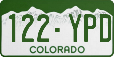 CO license plate 122YPD