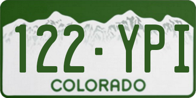CO license plate 122YPI