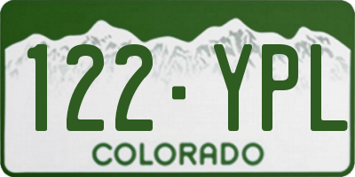 CO license plate 122YPL