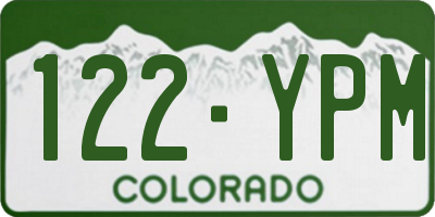 CO license plate 122YPM