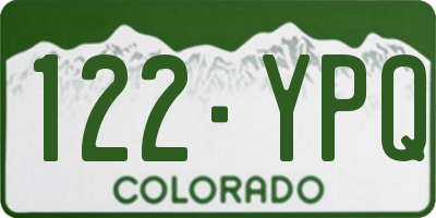 CO license plate 122YPQ