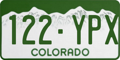 CO license plate 122YPX