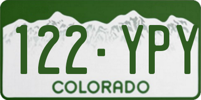CO license plate 122YPY