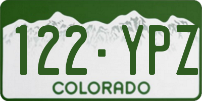 CO license plate 122YPZ