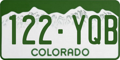 CO license plate 122YQB