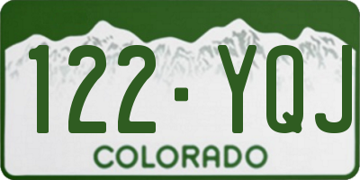 CO license plate 122YQJ