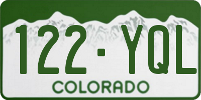 CO license plate 122YQL
