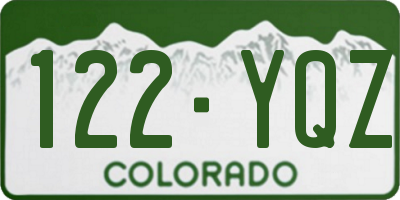 CO license plate 122YQZ