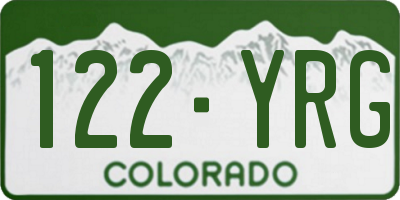 CO license plate 122YRG