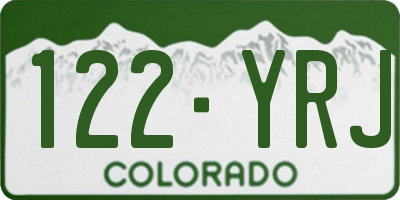 CO license plate 122YRJ