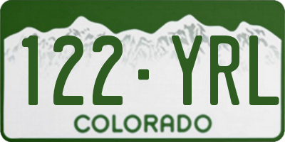 CO license plate 122YRL