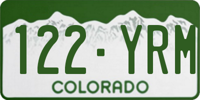 CO license plate 122YRM