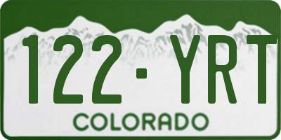 CO license plate 122YRT
