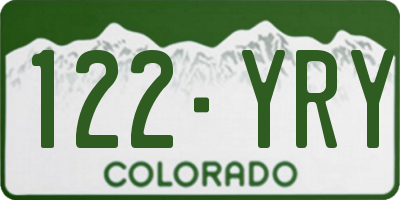 CO license plate 122YRY