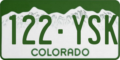 CO license plate 122YSK