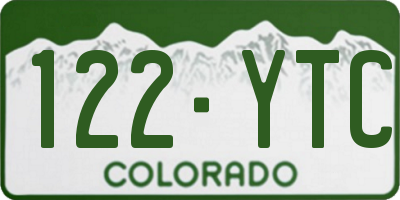 CO license plate 122YTC