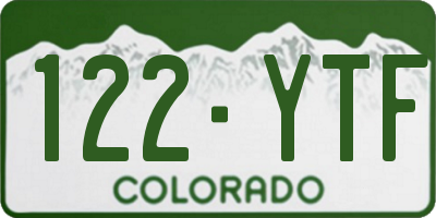 CO license plate 122YTF