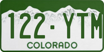 CO license plate 122YTM