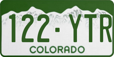 CO license plate 122YTR