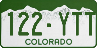 CO license plate 122YTT
