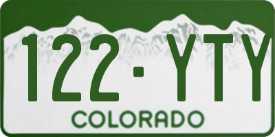 CO license plate 122YTY