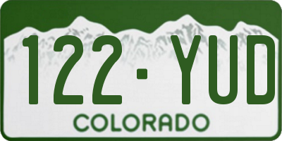 CO license plate 122YUD