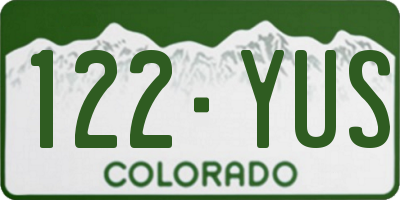 CO license plate 122YUS