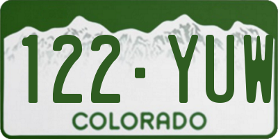 CO license plate 122YUW