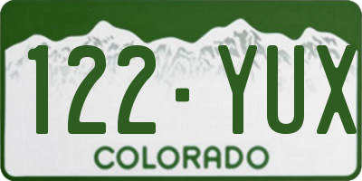 CO license plate 122YUX