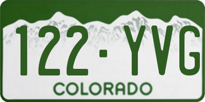 CO license plate 122YVG