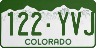 CO license plate 122YVJ