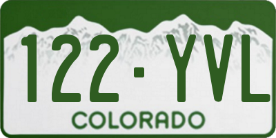 CO license plate 122YVL