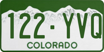 CO license plate 122YVQ