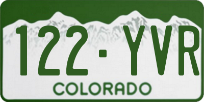 CO license plate 122YVR