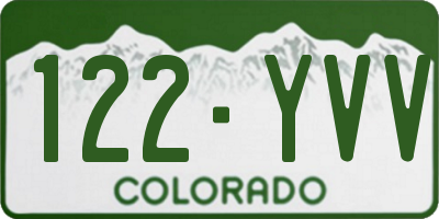 CO license plate 122YVV